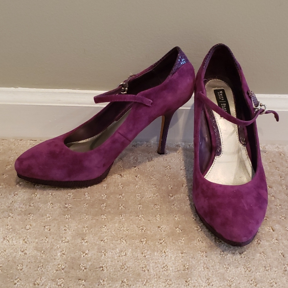 Purple suede whbm heels size 7 1/2